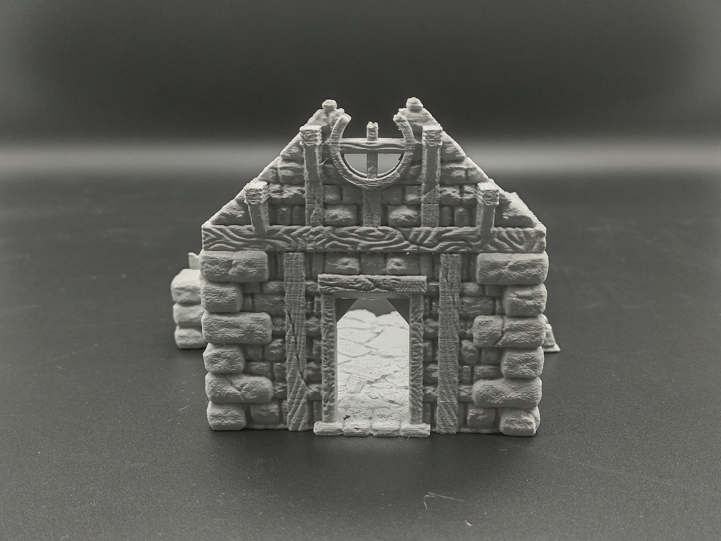 Ruined house 28mm terrain for miniature games | house 6 of ruined village set