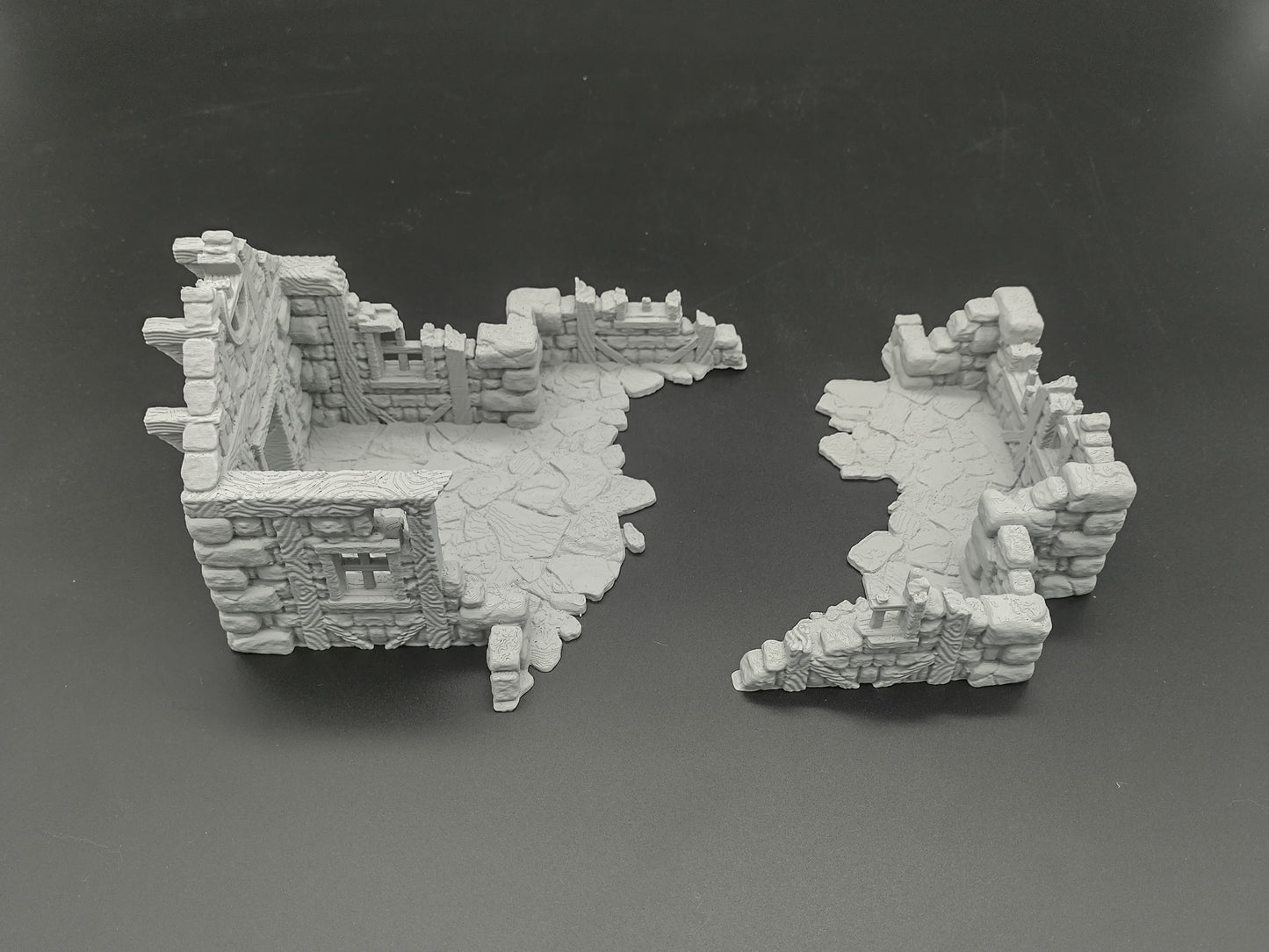 Ruined house 28mm terrain for miniature games | house 6 of ruined village set