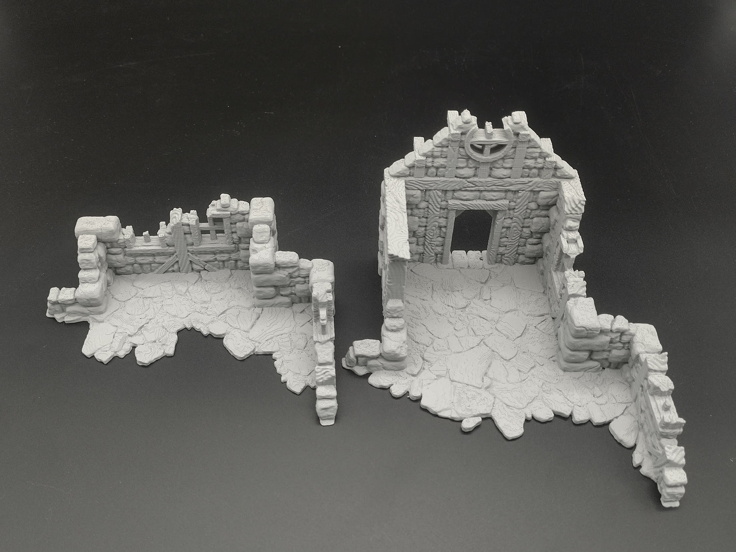 Ruined house 28mm terrain for miniature games | house 6 of ruined village set