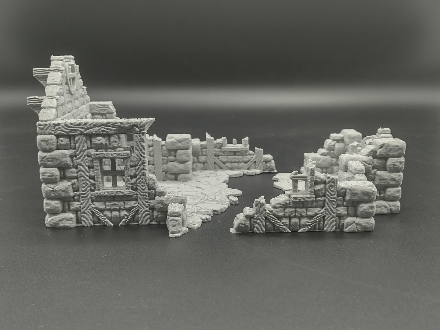 Ruined house 28mm terrain for miniature games | house 6 of ruined village set