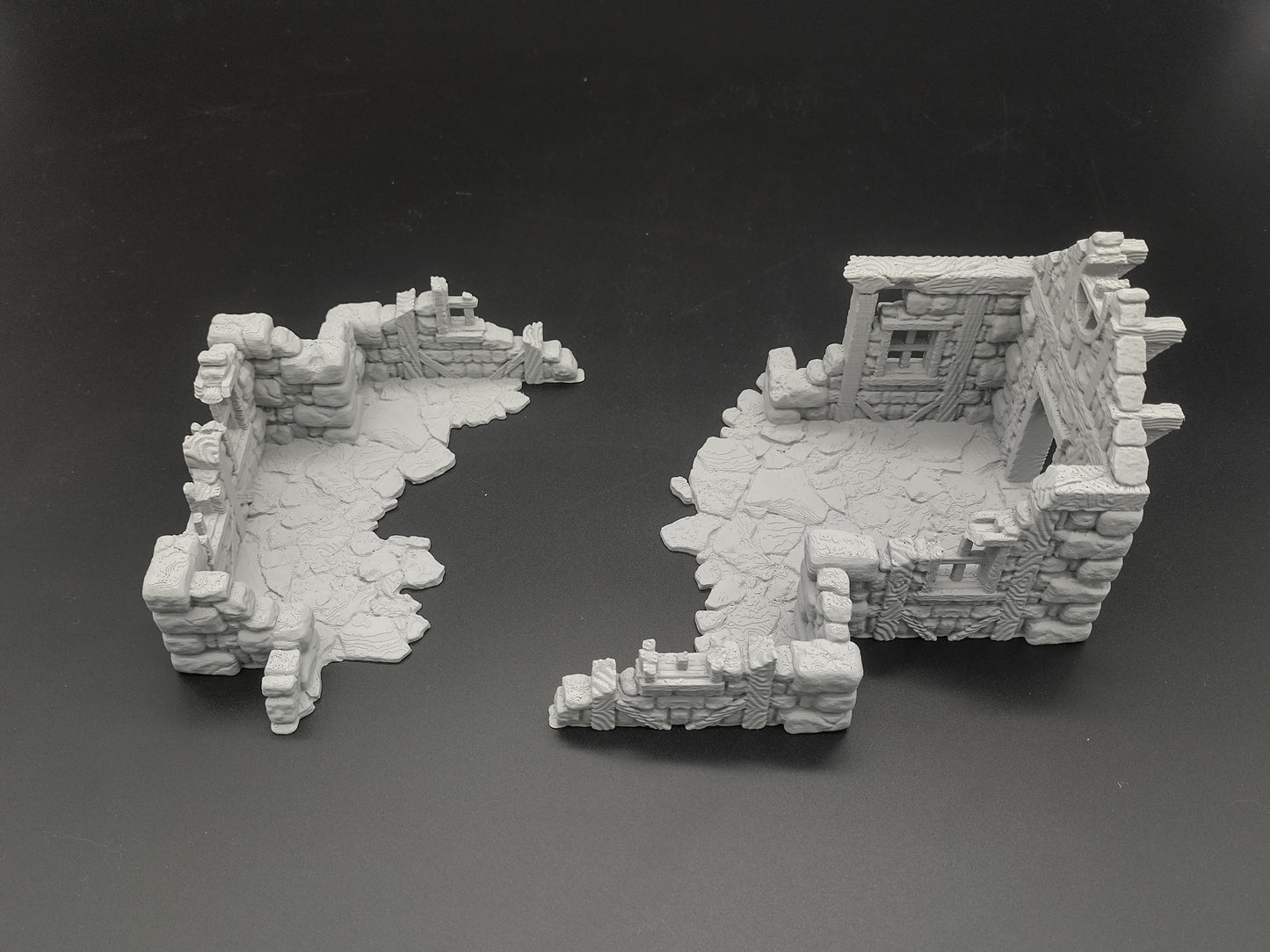 Ruined house 28mm terrain for miniature games | house 6 of ruined village set