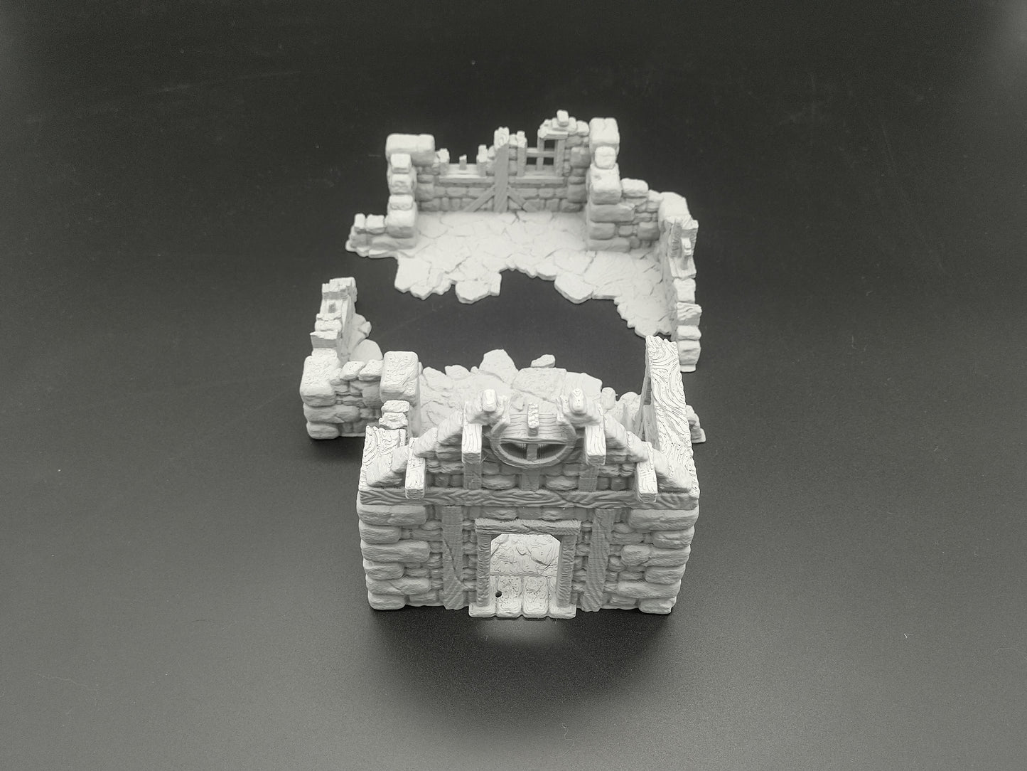 Ruined house 28mm terrain for miniature games | house 6 of ruined village set
