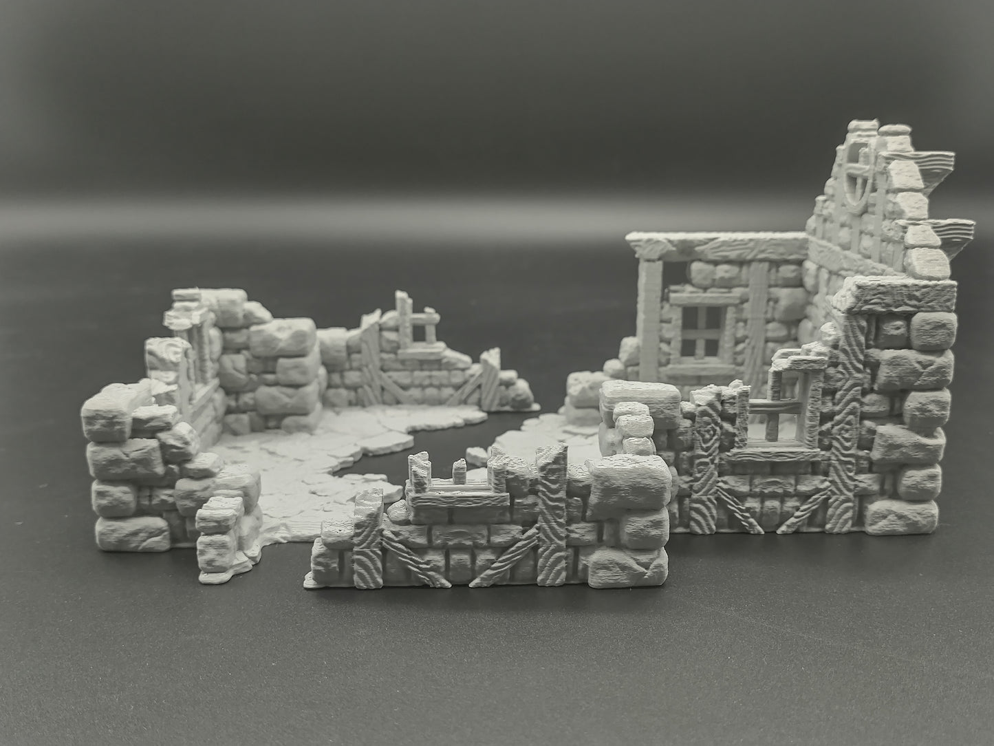 Ruined house 28mm terrain for miniature games | house 6 of ruined village set