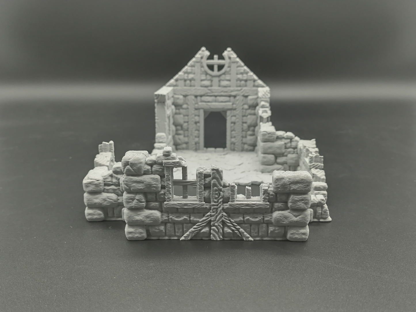 Ruined house 28mm terrain for miniature games | house 6 of ruined village set