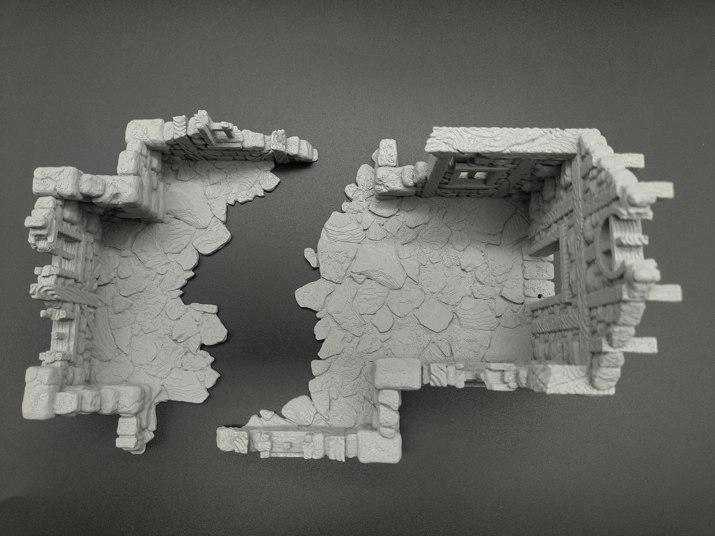 Ruined house 28mm terrain for miniature games | house 6 of ruined village set