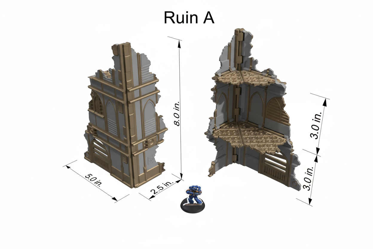 Ruin A terrain with label